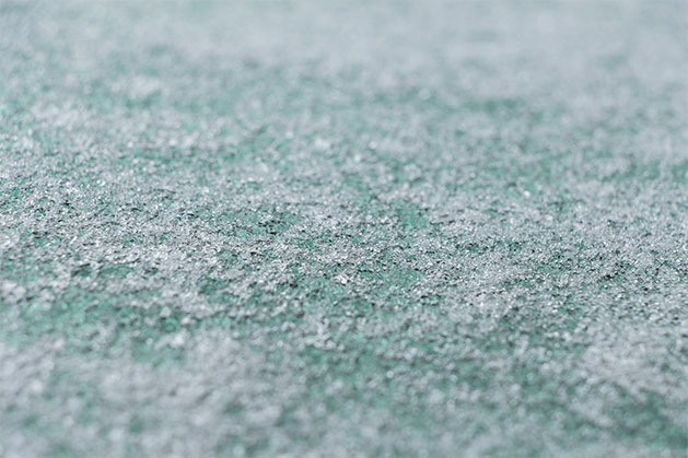 snow on the windshield